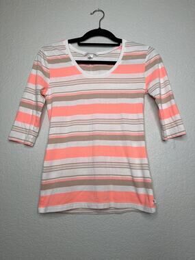 Victoria’s Secret XS Striped Knit Top Pink Gray White